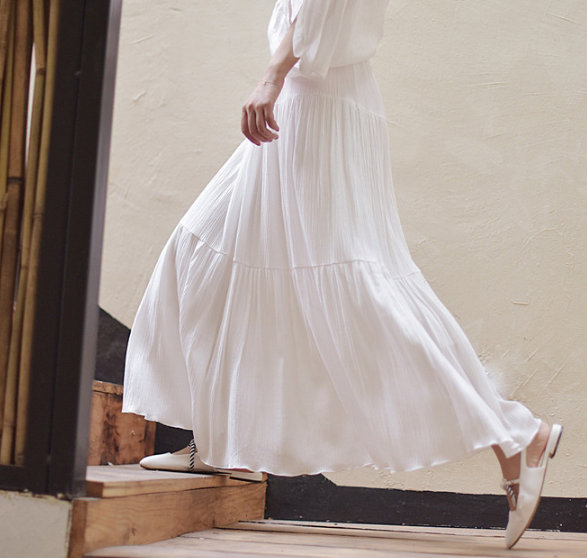 Chân Váy Cotton Lanh Dài Họa Tiết Hoa Nữ Tính | BigBuy360 - bigbuy360.vn