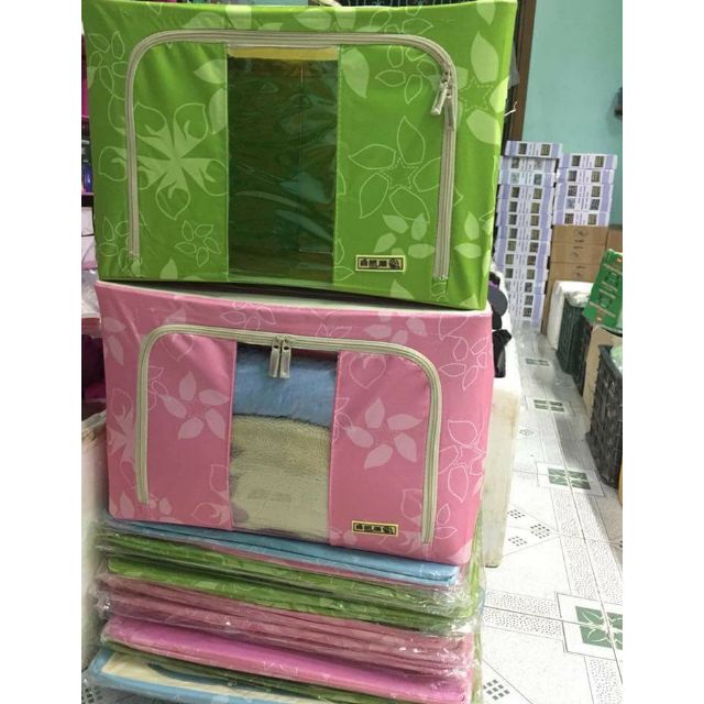 Combo 3 hộp vải Living Box đựng đồ đa năng khung thép gấp gọn
