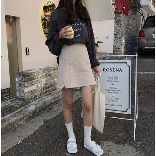 (ORDER) Váy chữ A xẻ tà cạp cao
