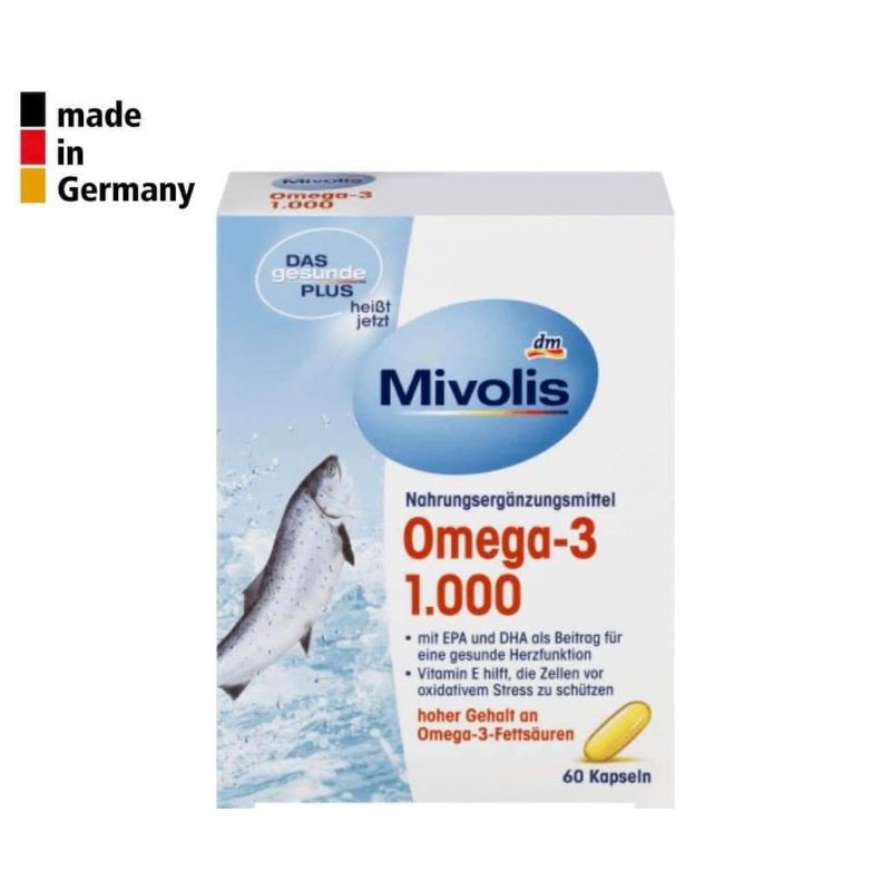 Dầu cá omega 3 Mivolis 1000mg + Vitamin E