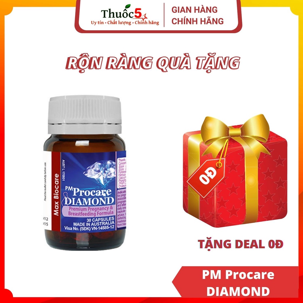 [GIÁ GỐC] PM Procare DIAMOND lọ 30 viên Vitamin cho bà bầu