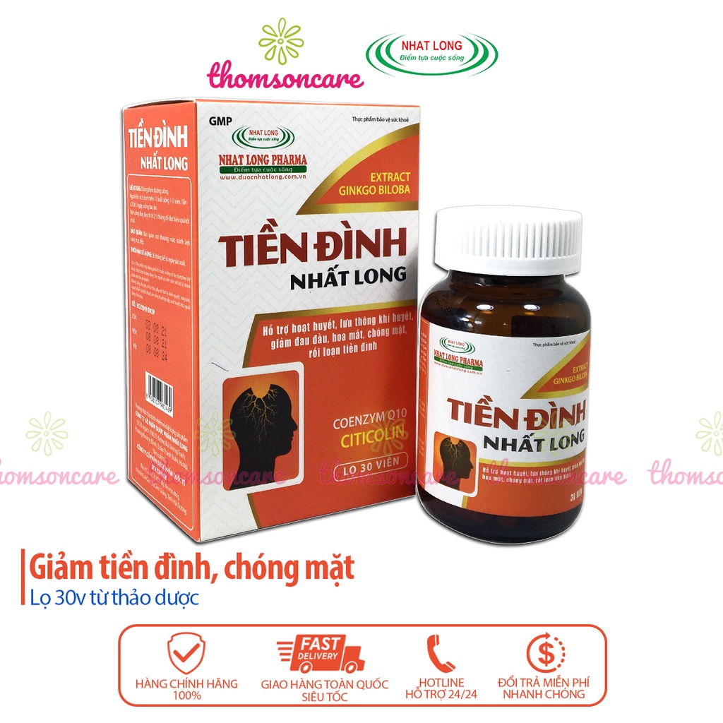 Tiền Đình Nhất Long hỗ trợ giảm rối loạn tiền đình, hoạt huyết từ đan sâm, bạch quả, hoa hòe và thảo dược