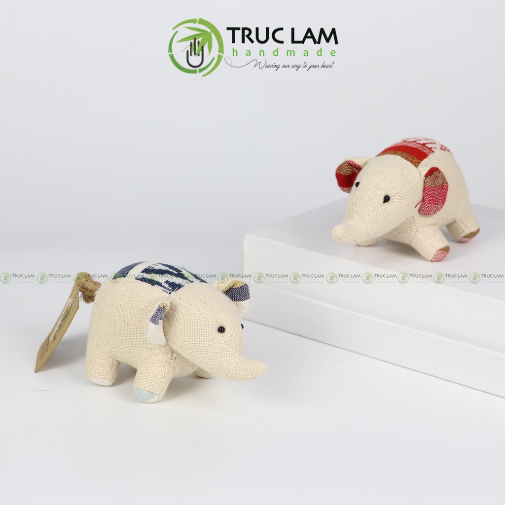 Đồ Chơi Cho Bé Thú Nhồi Bông Voi Con Vải Thổ Cẩm Dệt Tay Bông Gòn Cao Cấp – Trúc Lâm Handmade