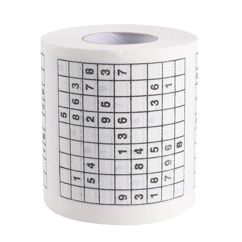 1 Cuộn 2 Cuộn Giấy Vệ Sinh Mềm Mại In Số Sudoku Vui Nhộn