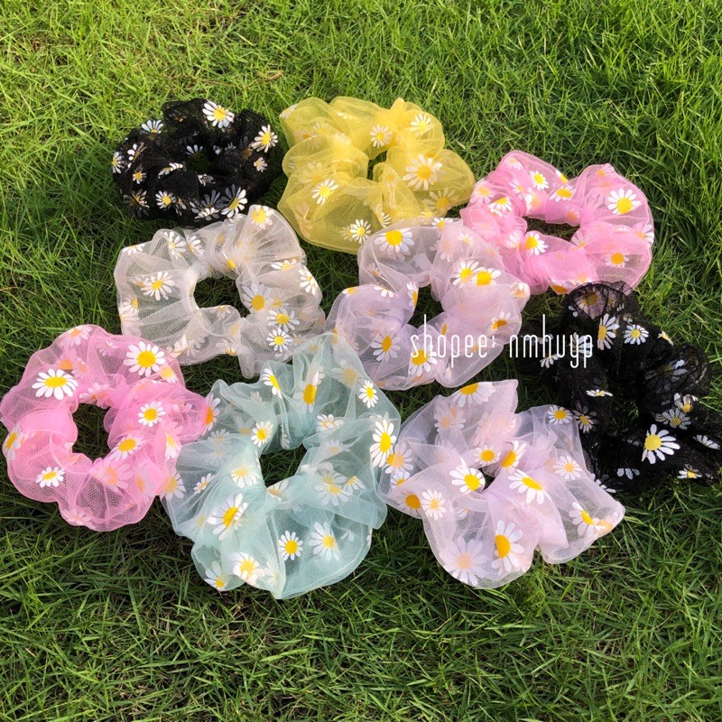 Dây Cột Tóc Vải Scrunchies 16 mẫu rực rỡ Handmade Phồng To Cực Đẹp Freeship
