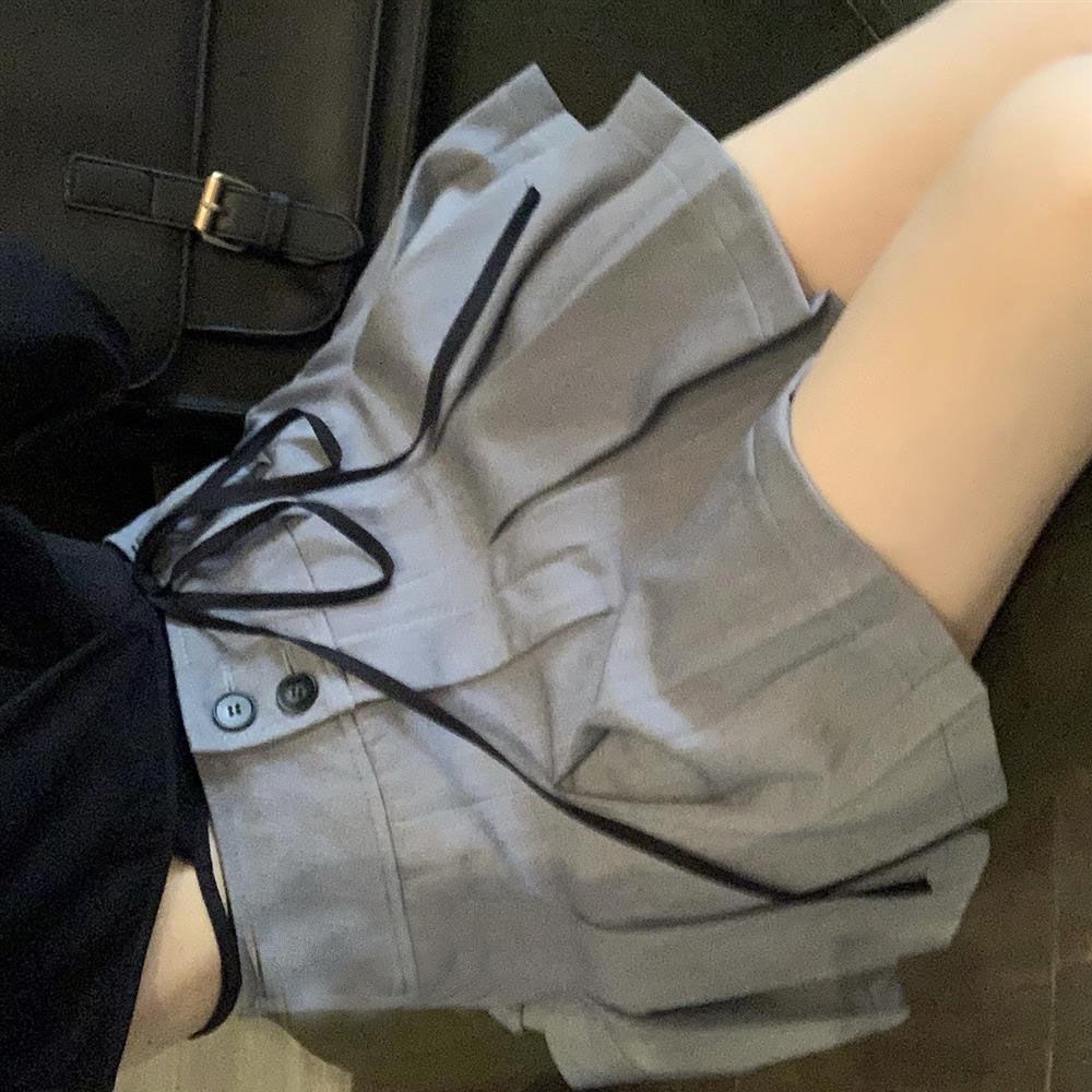 [college girls] Chân váy ngắn mỏng xếp ly đa năng phong cách đại học cho nữ sinh