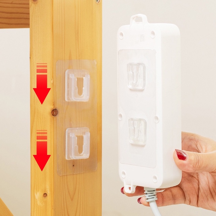 Móc dán tường ghép đôi chữ u siêu dính chịu lực treo tranh ảnh phích ổ cắm khay kệ đa năng
