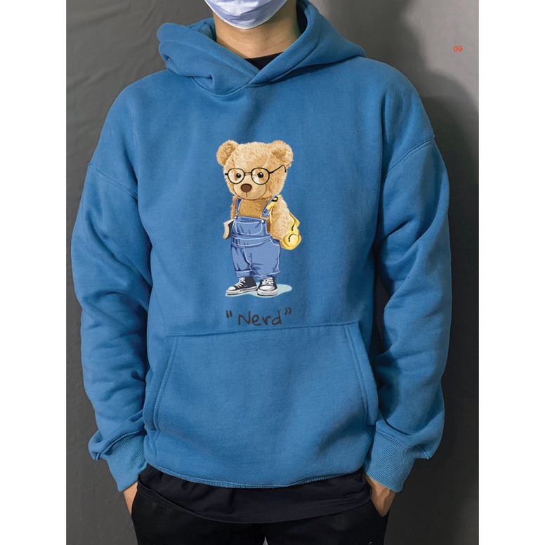 Áo Hoodie Unisex đôi NERD form rộng nam nữ vải Nỉ Bông-TDA09