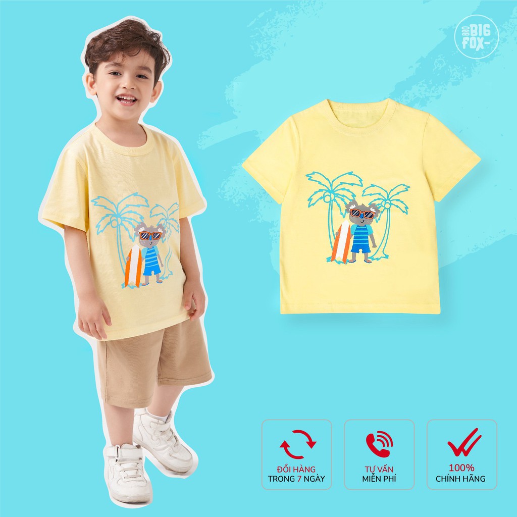 Áo bé trai BIGFOX - MISS MEOW size đại, áo phông cho bé chất cotton từ 3 - 8 tuổi 10 - 26 kg QATE 07
