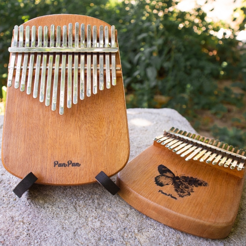 Đàn Kalimba 17 phím - PanPan K17 butterfly- gỗ nguyên khối - Kalimba hoạ tiết