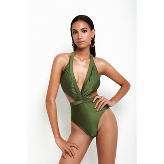 Super Model Cut Out Swimsuit (Olive Green) - Đồ bơi một mảnh BW06 xanh rêu