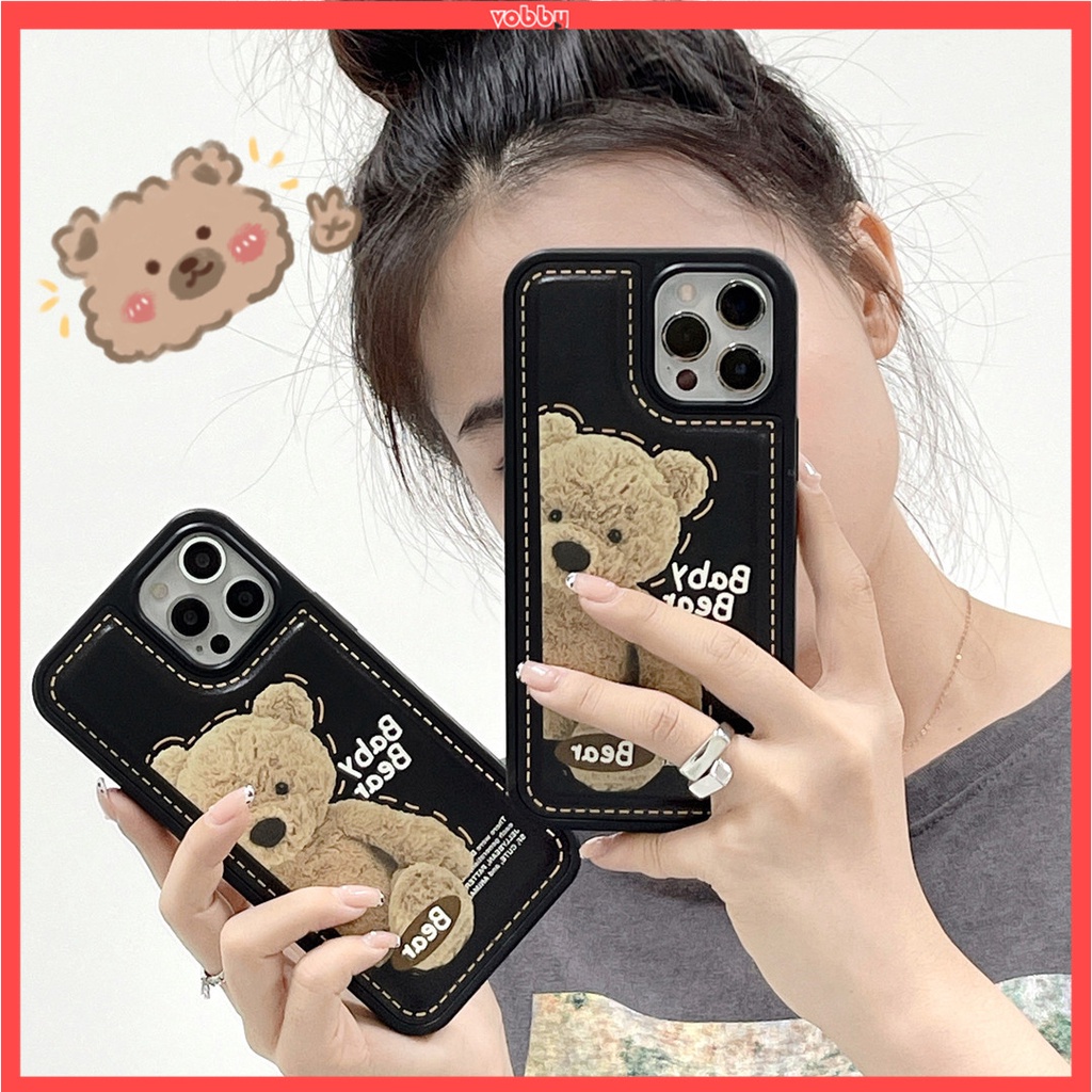 Ốp điện thoại da mềm họa tiết gấu Teddy hoạt hình thích hợp cho IPhone14 14Plus 14Pro 14ProMax 13 12 11 PRO MAX X/XS XR XSMAX