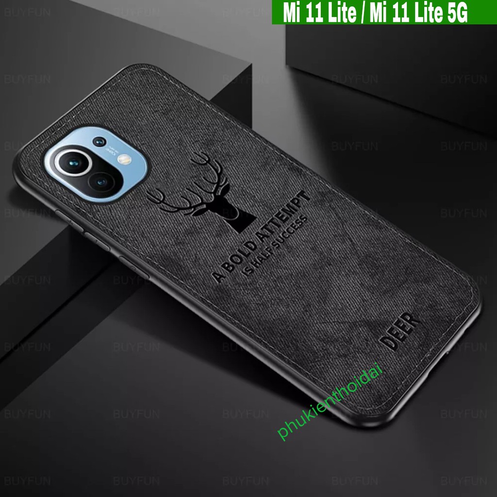 Ốp lưng Xiaomi Mi 11 Lite / Mi 11 Lite 5G vải đầu hươu thời trang cao cấp