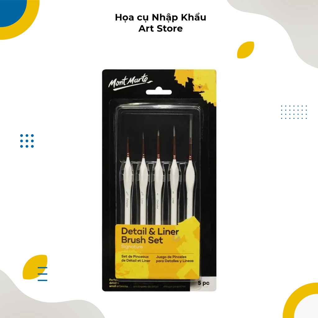 Cọ Bộ Mont Marte Detail & Liner BMHS0034 (Artist Taklon Brush)