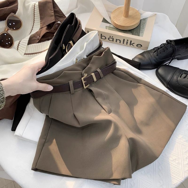 Quần short nữ cạp cao tặng kèm dây lưng , mẫu đùi nữ chất tuyết mưa