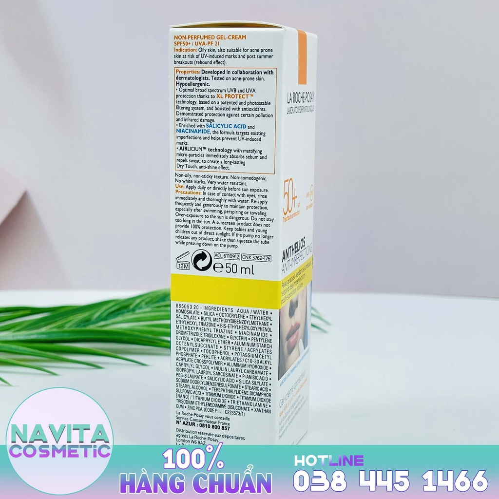 Kem Chống Nắng Cho Da Dễ Nổi Mụn La Roche-Posay Anthelios Anti-Imperfections SPF-50 50ml