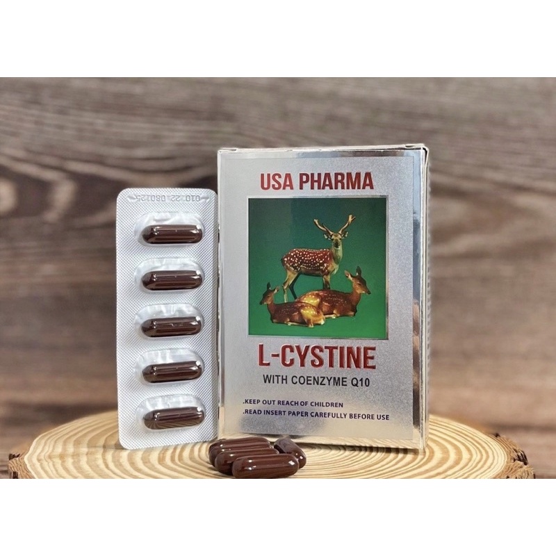 L Cystine hỗ trợ làm ĐẸP DA, GIẢM RỤNG TÓC - Hộp 60 viên, hết nám, tàn nhang, giảm lão hoá, có thêm Coenzym Q10