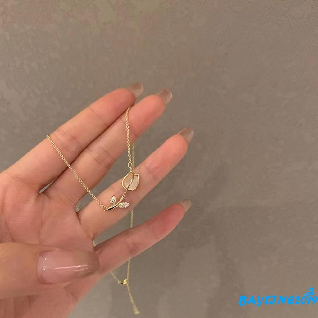 Vòng cổ Mặt Hoa Tulip Thời Trang Sang Trọng Cho Nữ