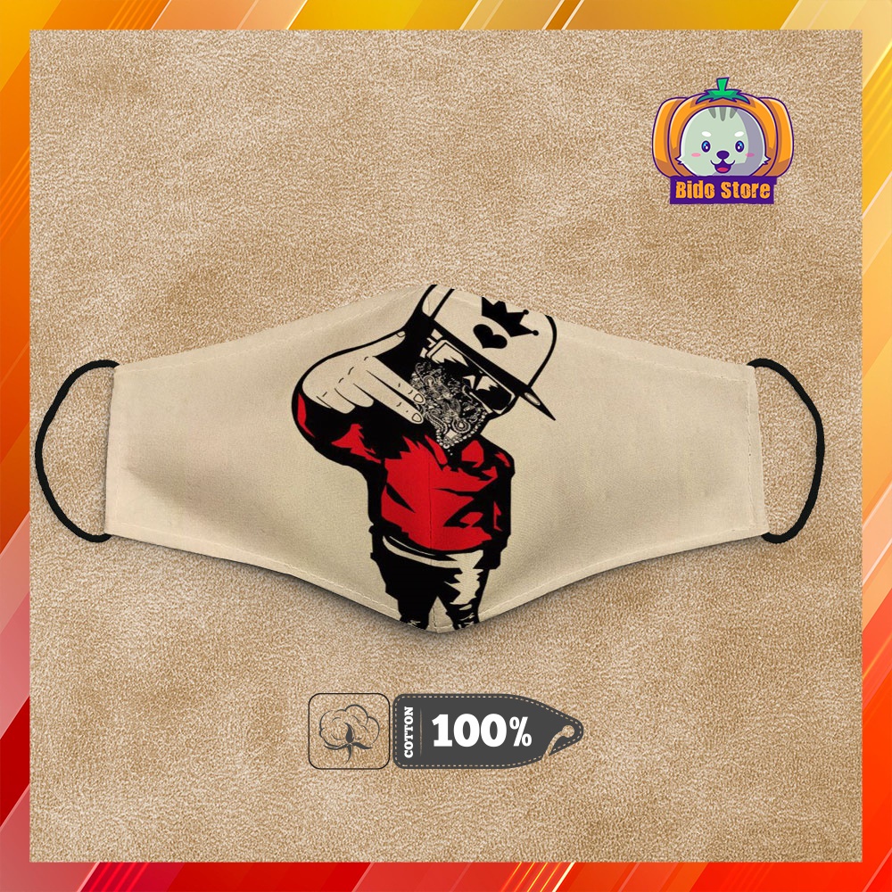 Khẩu Trang Vải Xuất Nhật Hiphop BiDo Vải Poly Cotton 100%, Ngăn Bụi Mịn, Kháng Khuẩn, Chống Giọt Bắn