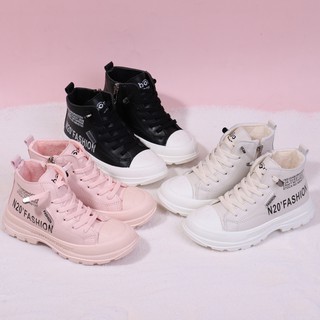 Boot bé gái bé trai giày da cao cổ trẻ em xuất khẩu hàng đẹp đế mềm đi êm chân dễ phối đồ