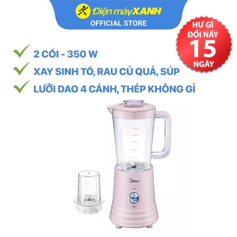 Máy xay sinh tố Midea MJ-BL35 1.2 lít 350W xay sinh tố, rau củ, súp, hạt, gia vị - Chính hãng BH 12 tháng