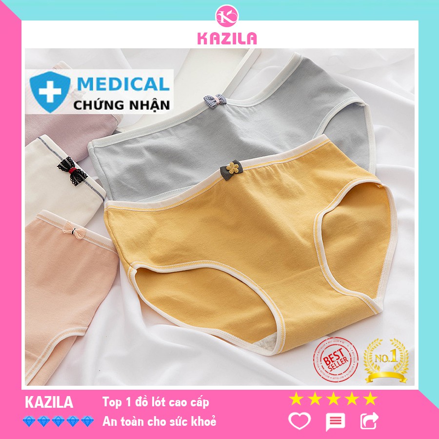 [Mã 12FASHIONSALE1 giảm 10K đơn 50K] Quần lót nữ cotton cao cấp tiêu chuẩn y tế, quần chip nữ kháng khuẩn Kazila QLH67