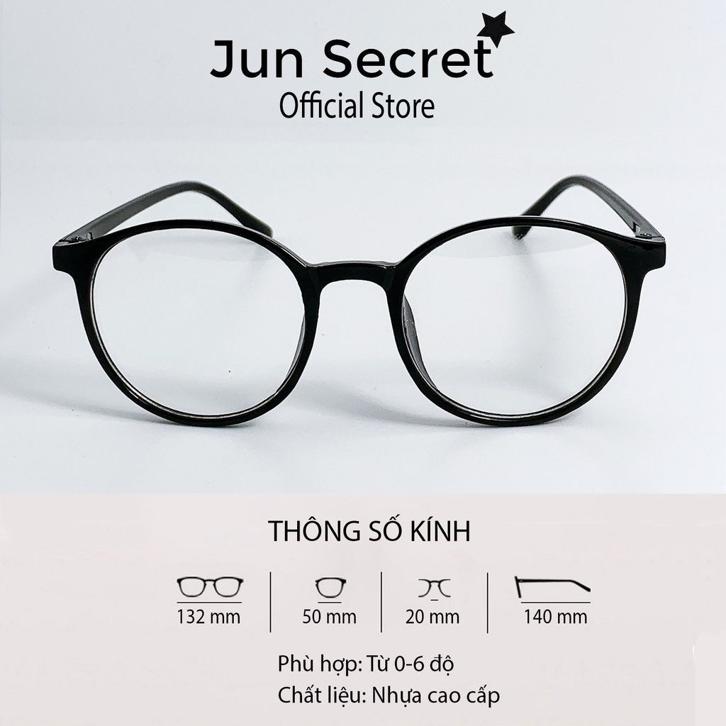 Gọng kính giả cận thời trang Jun Secret chất liệu nhựa dẻo mắt tròn JS19A07