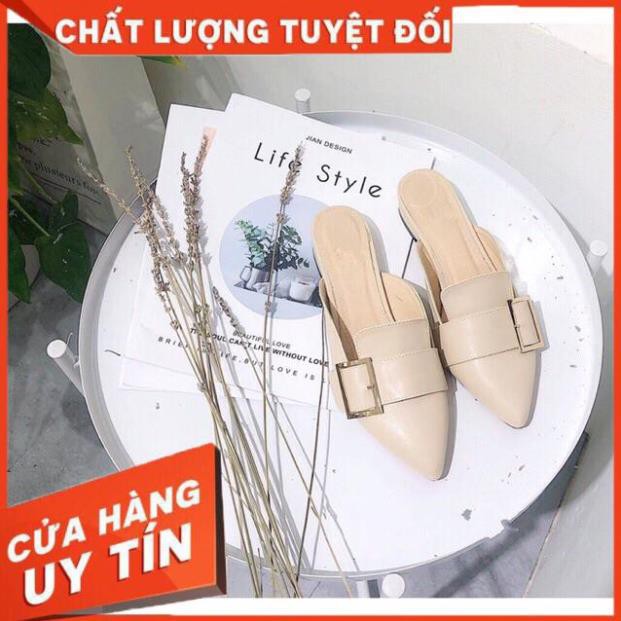 [FREE SHIP - Hàng Loại 1] Dép Sục Nữ Khoá Vuông Da Mềm Sang Chảnh