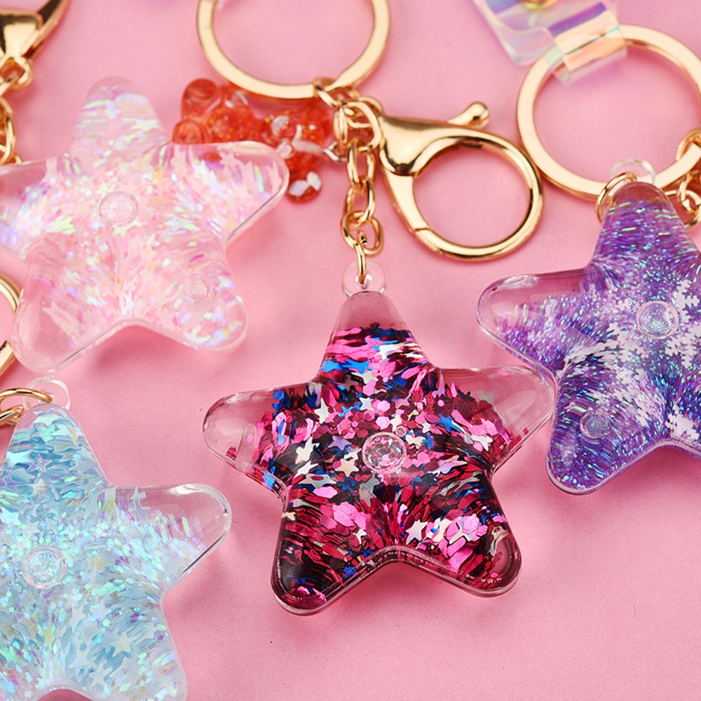 Móc Khóa Hình Lọ Thủy Tinh Đính Kim Tuyến Nhiều Màu Sắc Thời Trang