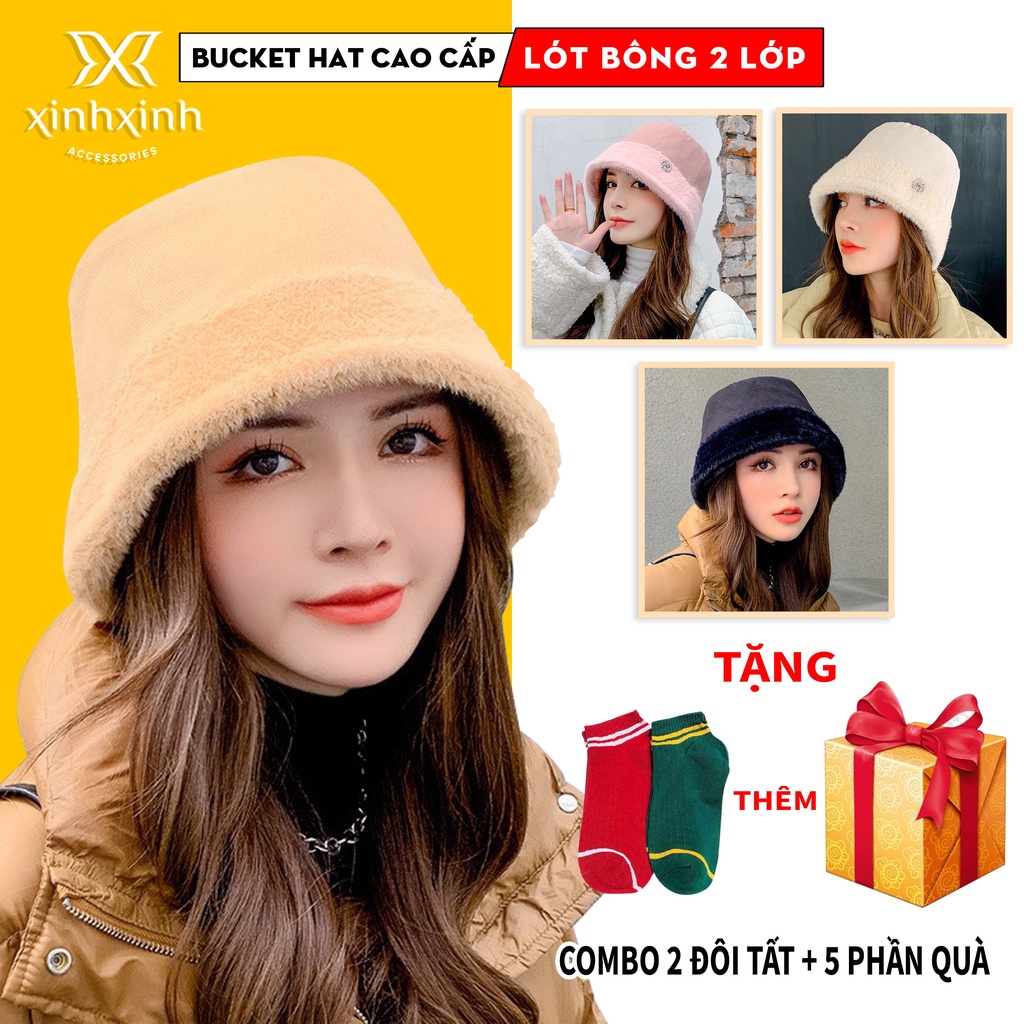 Mũ Bucket lông thỏ cao cấp phong cách thời trang cho bạn gái - Xinh Xinh Accessories - HÀNG MỚI VỀ