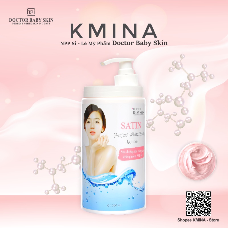 Sữa Dưỡng Thể Trắng Da Chống Nắng SPF 40 – Satin Perfect White Body Lotion - Doctor Baby Skin