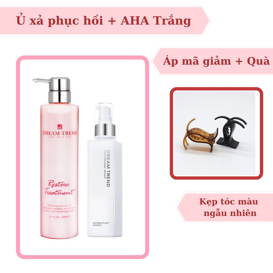 Combo tinh chất dưỡng tóc AHA Dream Trend và Mặt nạ tóc Restore Streatment Dream Trend