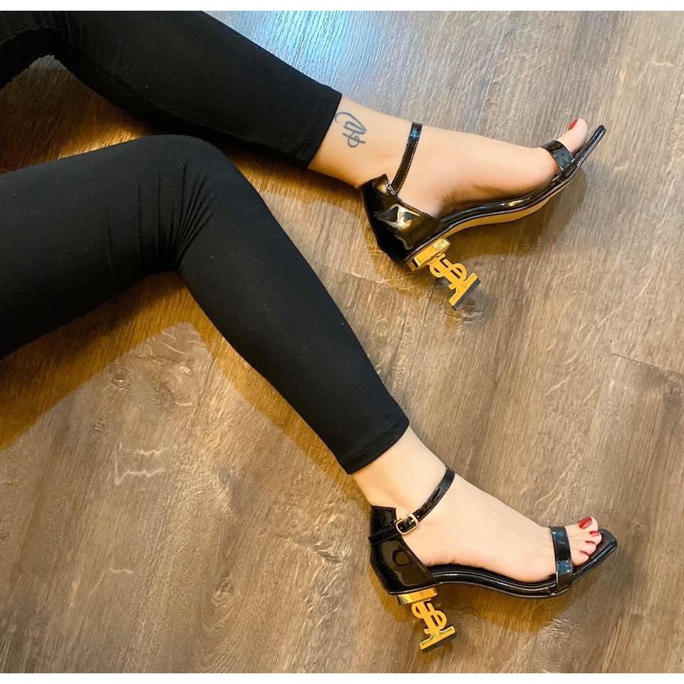 Giày Sandal Nữ [DUY NHẤT 1 ĐÔI MÀU ĐEN SIZE 36] 💥SALE GIẢM 50%💥 Cao Gót 5p Đế Chử Y SD10