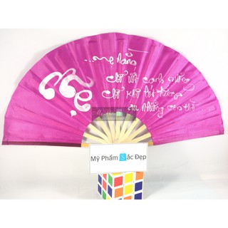 Quạt lụa cầm tay thư pháp loại nhỏ