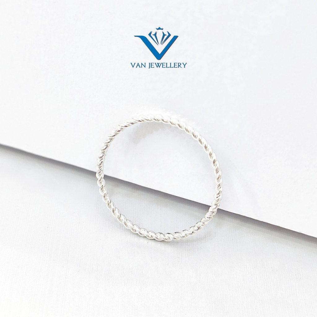Nhẫn bạc Nhẫn xoắn trơn mảnh bạc ta Van Jewelry V10259