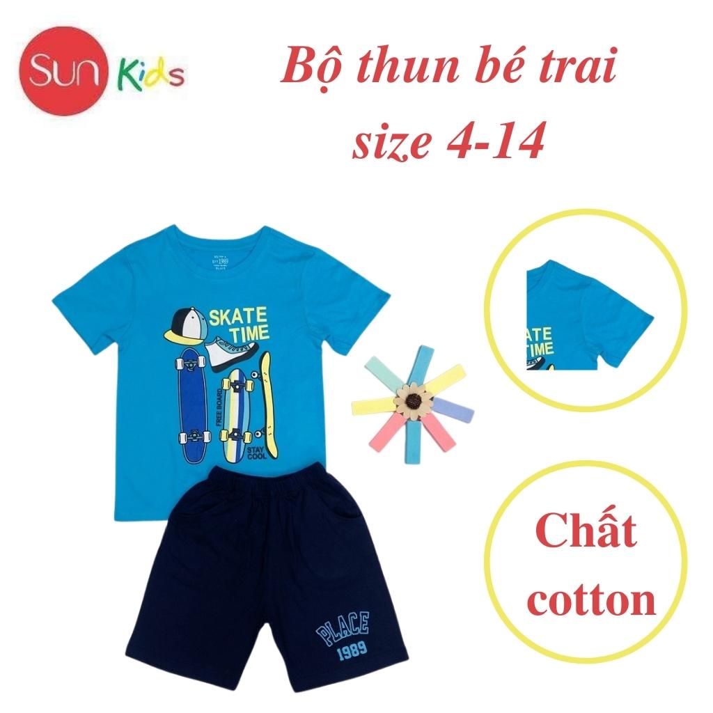 Đồ bộ bé trai, bộ thun bé trai chất cotton, nhiều màu, size đại 4-14 tuổi - SUNKIDS