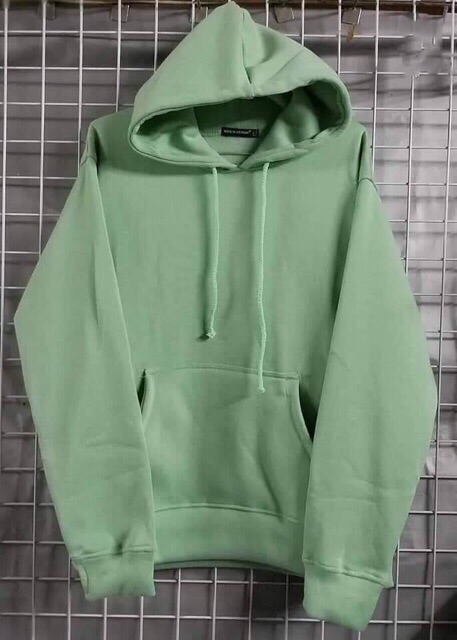 Hoddie nỉ trơn unisex xanh bơ - Khoác nỉ chui đầu có nón xanh ngọc cực xinh ( Ảnh thật + Video )