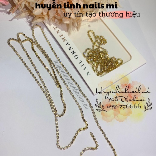 Phụ kiện dây đá gắn móng.Dây đá trang trí móng tay,chân