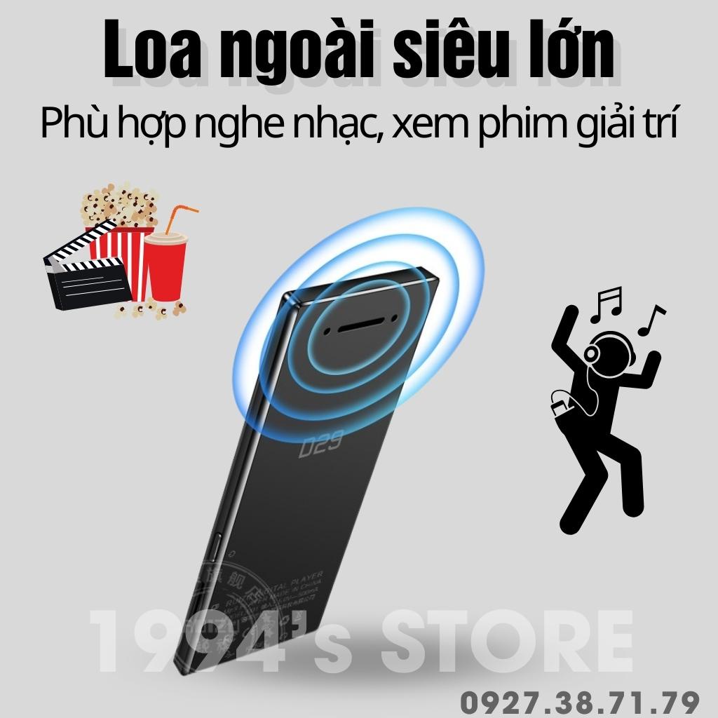 (CÓ SẴN) Máy Nghe Nhạc RUIZU D29 Bluetooth 5.0 Hifi Lossless - Bản 2022 - Cảm ứng - Bộ nhớ 8Gb - Loa ngoài siêu lớn