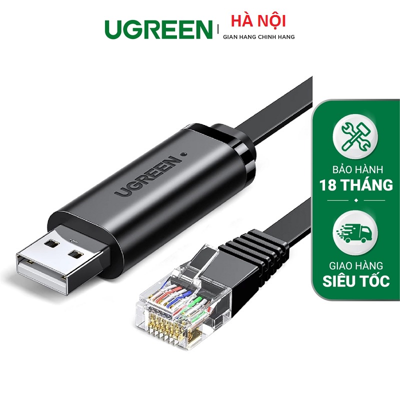 Cáp lập trình Console USB sang RJ45 FTDI cho server, switch, hub Cisco chính hãng Ugreen 50773.
