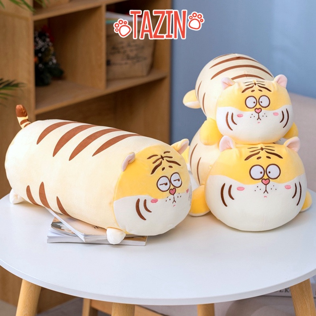 [Mã LIFEXANH03 giảm 10% đơn 500K] Gấu bông hổ béo mặt ngáo cute dễ thương, gối ôm hổ béo mặt ngáo mềm mịn cao cấp TAZIN