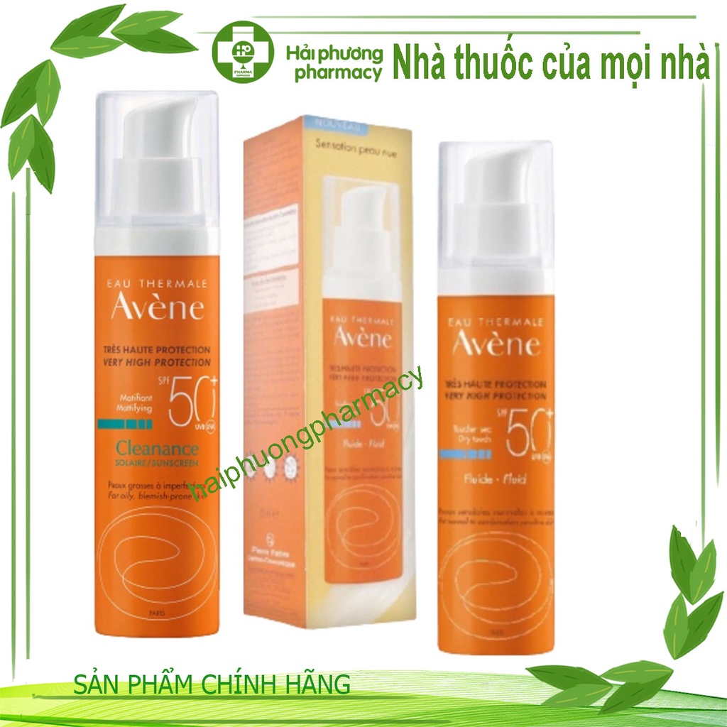 Kem chống nắng Avene Fluid Dry Touch khô thoáng không bết dính cho da dầu mụn nhạy cảm 50ml