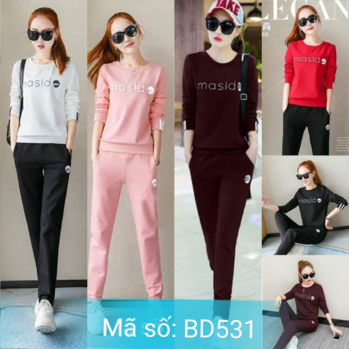 Set nguyên bộ đồ thể thao dài thu đông logo Masld
