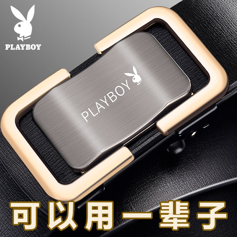 Thắt lưng Playboy khóa tự động bằng da bò cao cấp cho nam