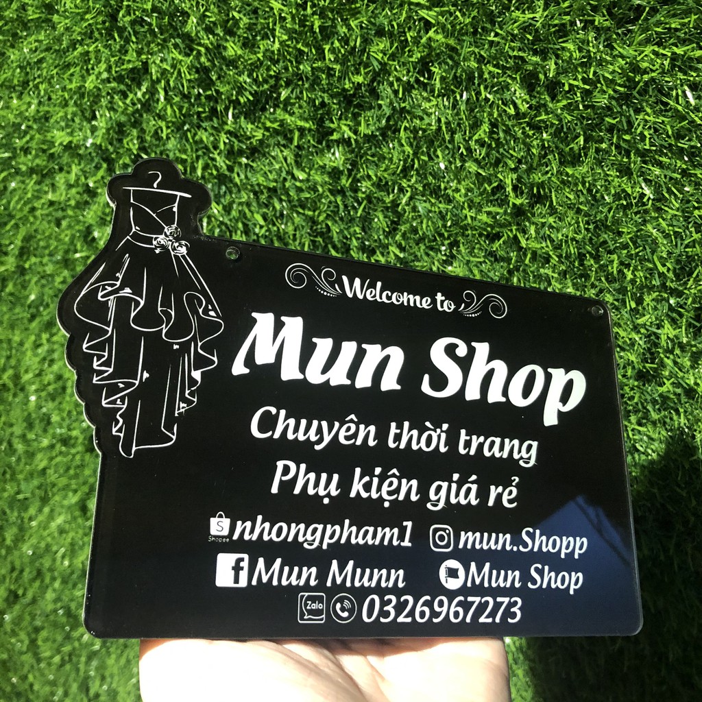 Bảng hiệu mica mang tên shop của bạn - Thiết kế theo yêu cầu