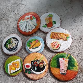 Combo 8 mẹt tre vẽ món ăn