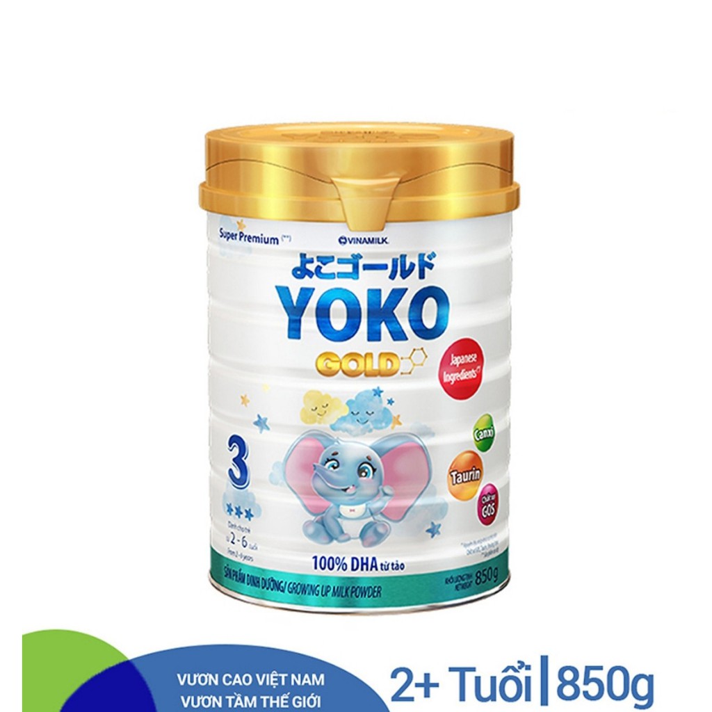 Sữa bột Yoko Gold 3 Vinamilk 850g dành cho bé từ 2-6 tuổi