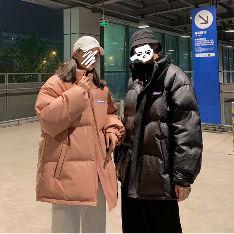 Áo khoác cotton giữ ấm in chữ phong cách Hong Kong thời trang dành cho nữ