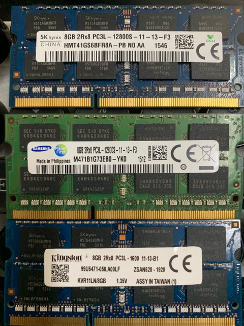 Ram Laptop DDR3L (PC3L) 8GB, 4GB Bus 1600 (Sam/Hynix/Kingston Bảo hành 36 Tháng)