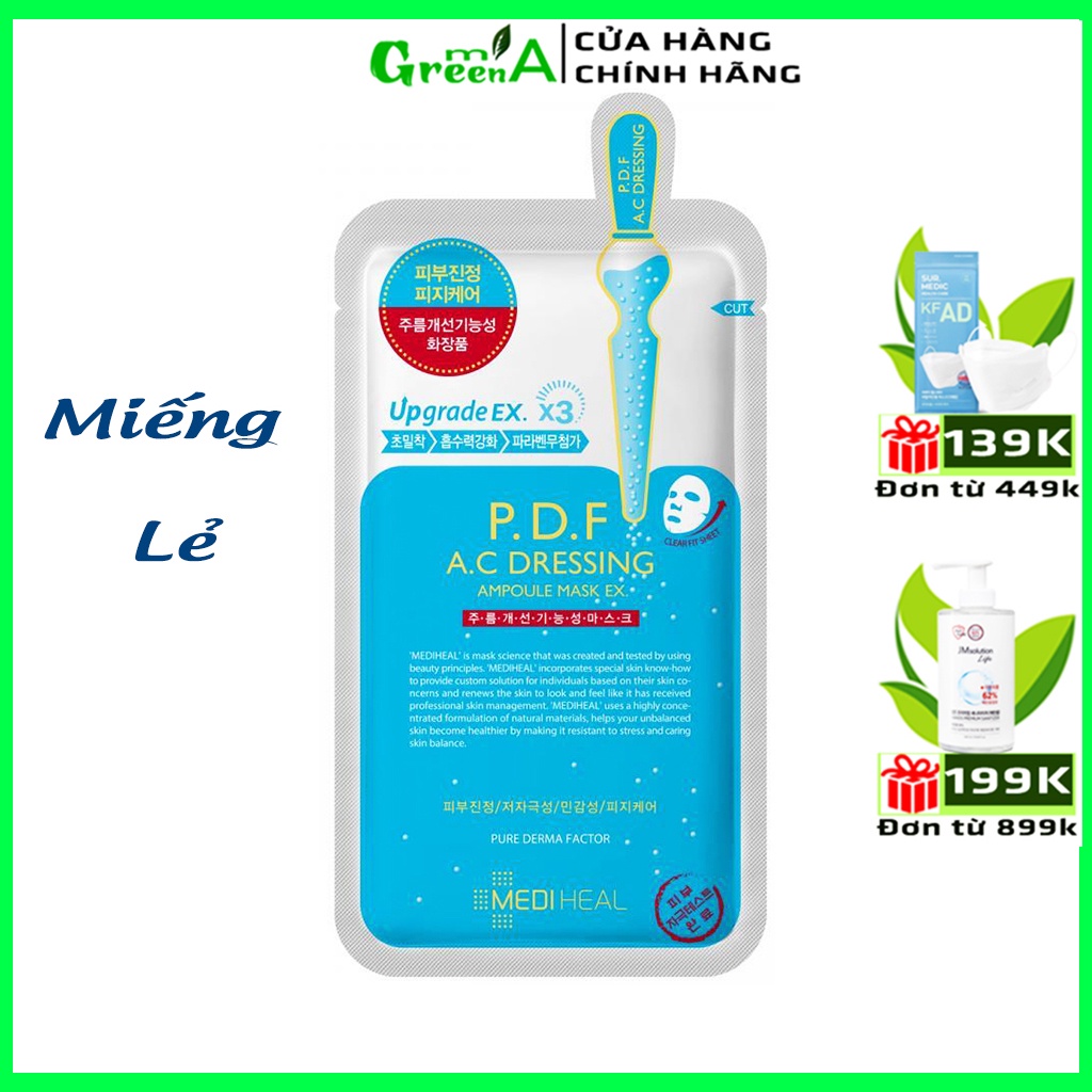 Mặt Nạ Mediheal PDF [MIẾNG LẺ] Làm Dịu Da Giảm Kích Ứng Cho Da Mụn Mediheal P.D.F AC Dressing Ampoule Mask EX 25ml